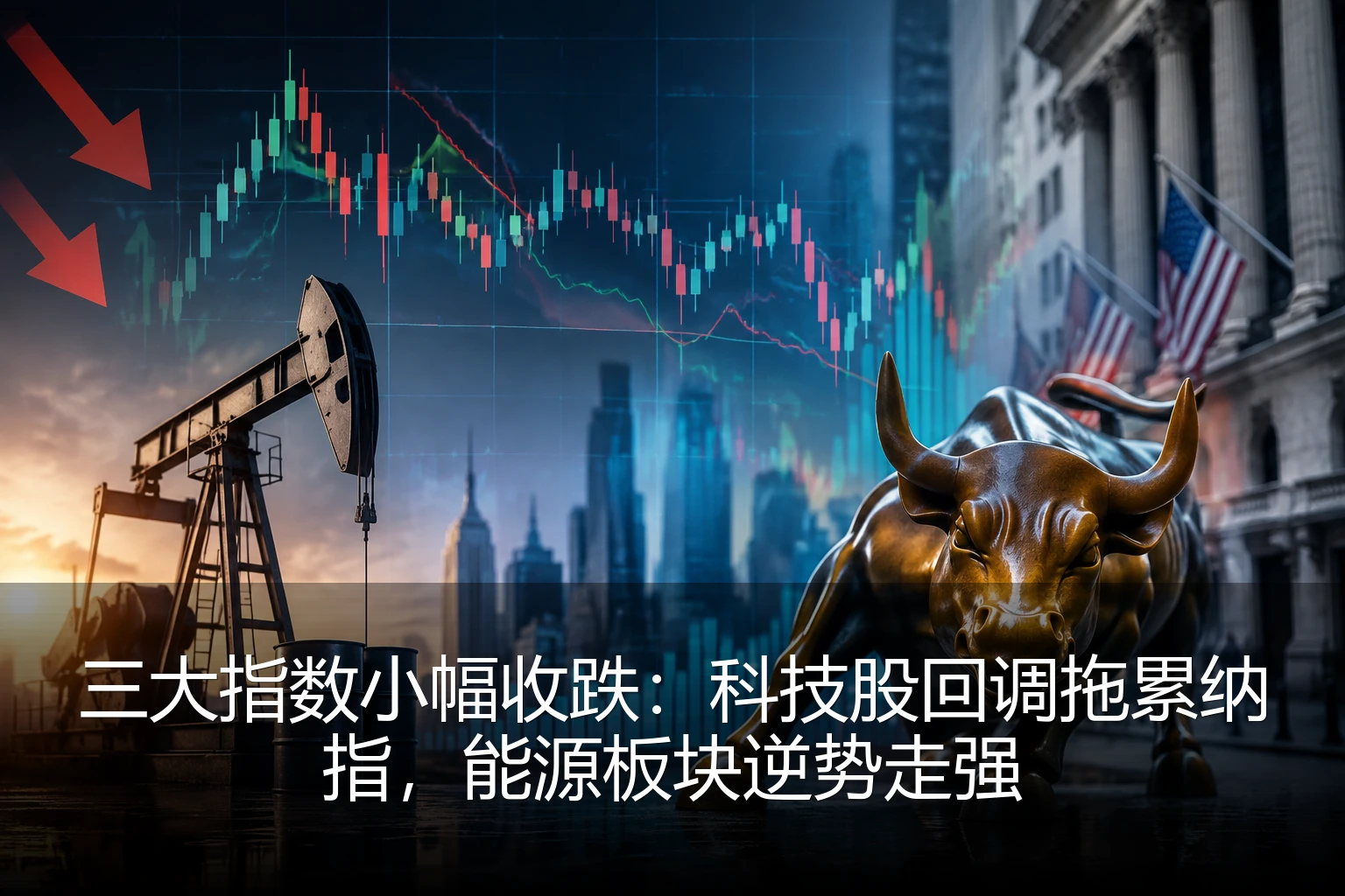 三大指数小幅收跌：科技股回调拖累纳指，能源板块逆势走强